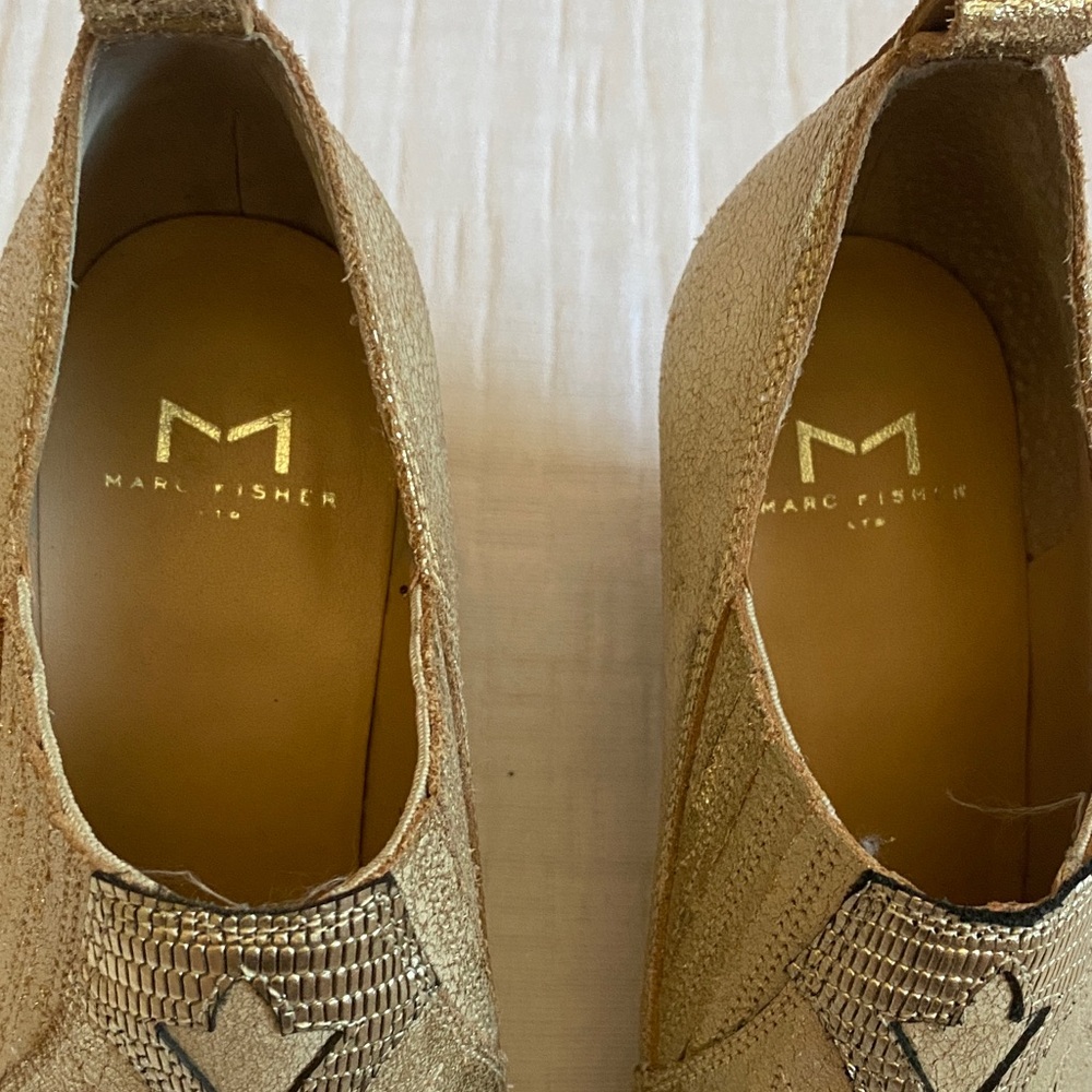 MARC FISHER  Gold Ankle Booties - Picture 6 of 7